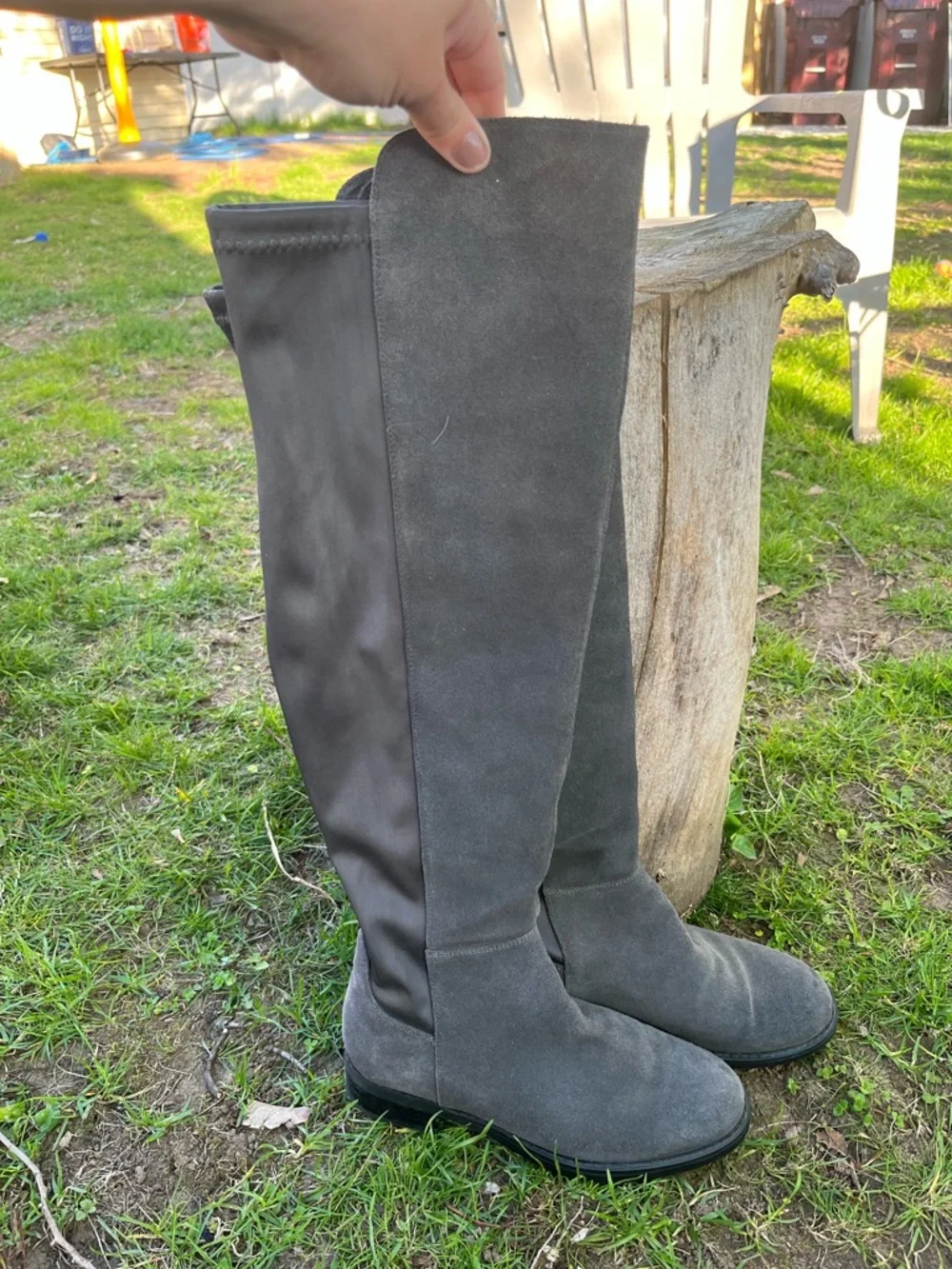 Blondo Ellie Waterproof Knee High Riding Boots Gray Size‎ 7.5